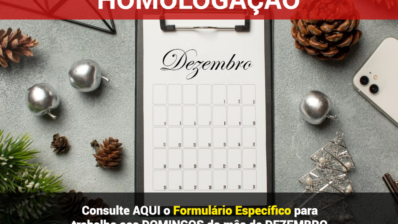 Formulário para trabalho aos DOMINGOS do mês de DEZEMBRO